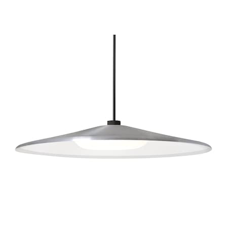 Besa Lighting Swan Stem Pendant, Silver/Opal, Black Finish, 1x23W LED 1TT-SWANSL-LED-BK